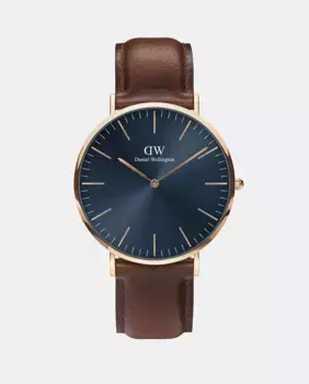 Мужские часы Classic Revival DW00100626 из коричневой кожи Daniel Wellington, коричневый