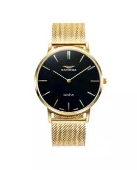 Мужские часы Classic&Slim из стали золотистого оттенка Sandoz, золото