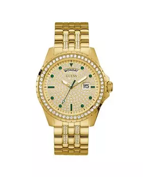 Мужские часы Comet GW0218G2 со стальным и золотым ремешком Guess, золотой