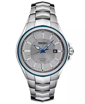 Мужские часы Coutura Solar Grey с браслетом из нержавеющей стали, 42,5 мм Seiko