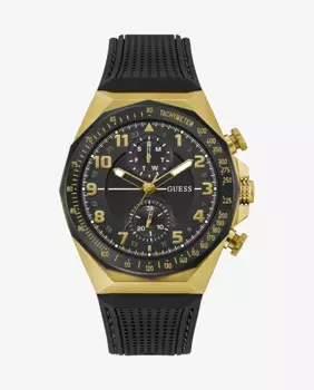 Мужские часы D1 GW0902G1 с силиконовым и черным ремешком Guess, черный
