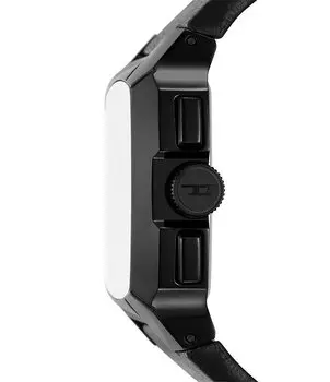 Мужские часы Diesel Cliffhanger Chronograph с черным кожаным ремешком, черный