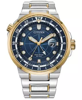 Мужские часы Eco-Drive Endeavour с двухцветным браслетом из нержавеющей стали, 44 мм Citizen
