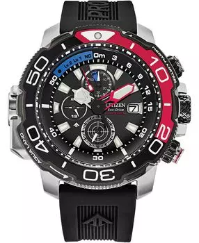 Мужские часы Eco-Drive Promaster Aqualand с черным каучуковым ремешком, 46 мм Citizen