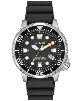 Мужские часы Eco-Drive Promaster Dive с черным каучуковым ремешком, 44 мм Citizen