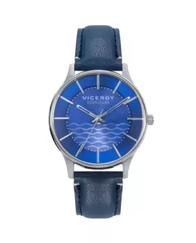 Мужские часы Ecosolar с корпусом из переработанной стали и веганским ремешком Viceroy, синий