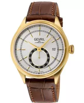 Мужские часы Empire Swiss автоматические коричневые кожаные, 40 мм Gevril