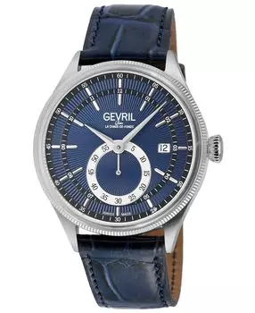 Мужские часы Empire Swiss автоматические синие кожаные, 40 мм Gevril