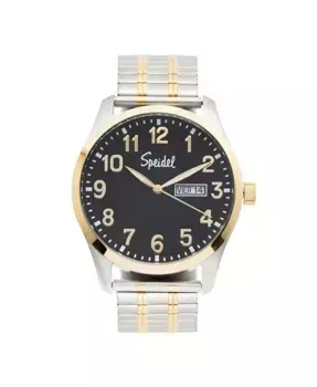 Мужские часы Essential с браслетом Twist-O-Flex в двухцветном черном исполнении Speidel, мультиколор