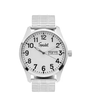 Мужские часы Essential с браслетом Twist-O-Flex в двухцветном черном исполнении Speidel, серебряный
