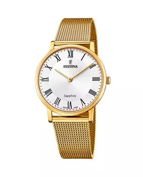 Мужские часы F20022/4 Swiss Made, золото, сталь Festina, золотой