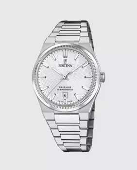 Мужские часы F20051/1 Swiss Made Riv из серебристой стали Festina, серебряный