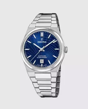 Мужские часы F20051/4 Swiss Made Riv из серебристой стали Festina, серебряный