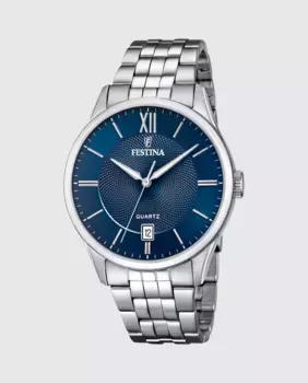 Мужские часы F20425/2 Acero Classico из серебристой стали Festina, серебряный