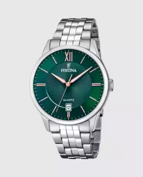 Мужские часы F20425/7 Acero Classico из серебристой стали Festina, серебряный