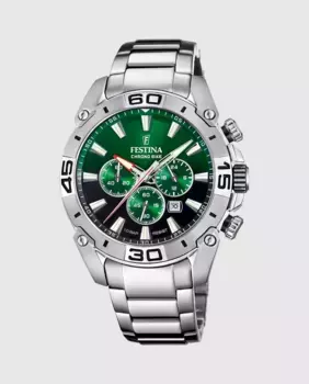 Мужские часы F20543/3 Chrono Bike из серебристой стали Festina, серебряный