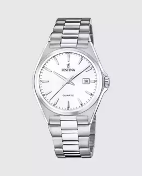 Мужские часы F20552/2 Acero Classico из серебристой стали Festina, серебряный