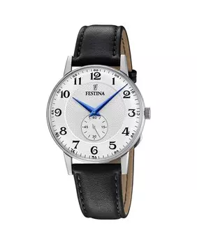 Мужские часы F20566/1 Ретро черные кожаные Festina, черный