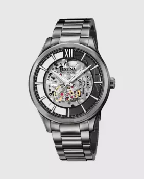 Мужские часы F20632/1 Автоматические черные стальные Festina, черный