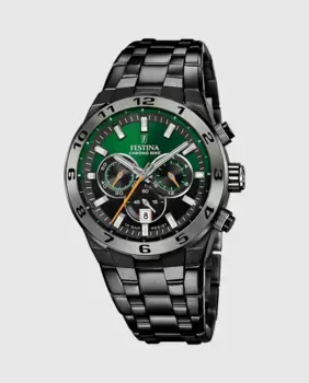 Мужские часы F20673/2 Chrono Bike из черной стали Festina, черный