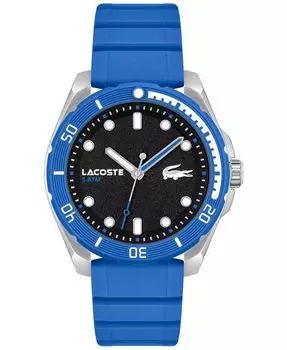Мужские часы Finn с синим силиконовым ремешком, 44 мм Lacoste, синий