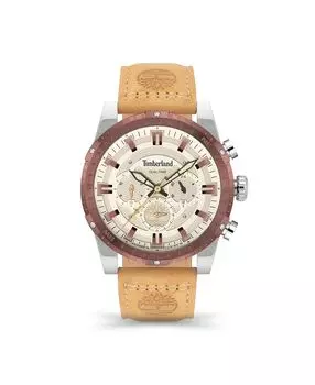 Мужские часы Fitzwilliam с кожаным ремешком из пшеницы, 46 мм Timberland
