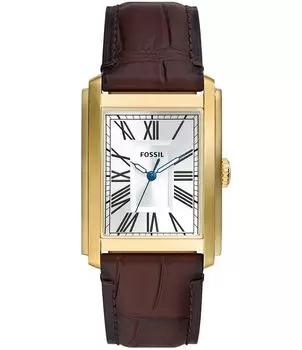 Мужские часы Fossil Carraway с тремя стрелками из коричневой кожи под крокодила, коричневый