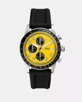 Мужские часы FS6044 черные силиконовые с хронографом Fossil