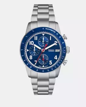 Мужские часы FS6047 стальной хронограф Fossil, серебряный