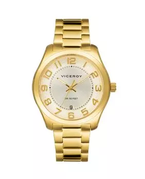 Мужские часы Grand с 3 стрелками, золото, IP-сталь Viceroy, золотой