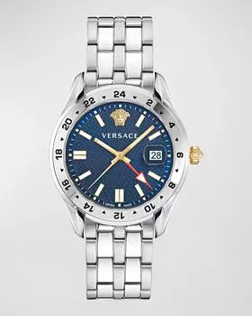 Мужские часы Greca Time из нержавеющей стали, 41 мм Versace, цвет Stainless Steel