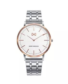Мужские часы Greenwich из розовой стали с браслетом Mark Maddox, серебро