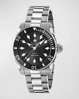 Мужские часы Gucci с браслетом для дайвинга, 40 мм, цвет Black Dial