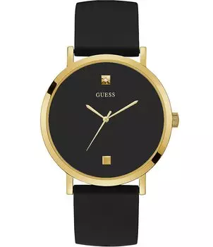 Мужские часы Guess Supernova с полированной золотой пряжкой и застежкой, черный