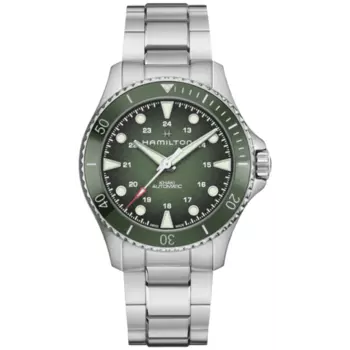Мужские часы Hamilton Khaki Navy Scuba Auto с зеленым циферблатом из стали H82525160