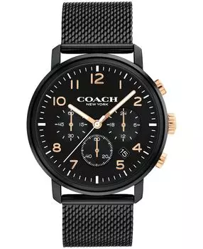 Мужские часы harrison с сетчатым браслетом из нержавеющей стали 42 мм COACH, черный