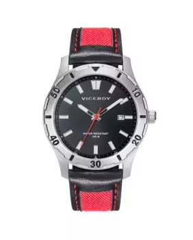 Мужские часы Heat с 3 стальными стрелками, нейлоновым и кожаным ремешком Viceroy, мультиколор