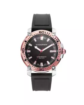 Мужские часы Heat со стальным корпусом и черным каучуковым ремешком Viceroy