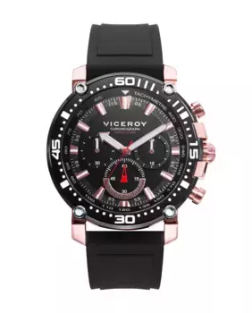 Мужские часы Heat со стальным корпусом и черным каучуковым ремешком Viceroy