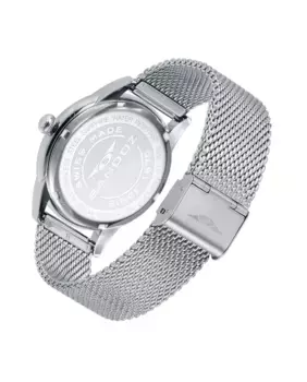 Мужские часы Heritage с корпусом из миланской стали и сеткой Sandoz, серебряный