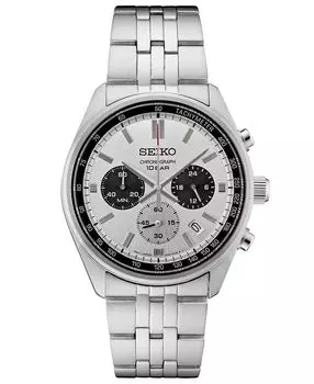 Мужские часы-хронограф Essentials с браслетом из нержавеющей стали, 42 мм Seiko