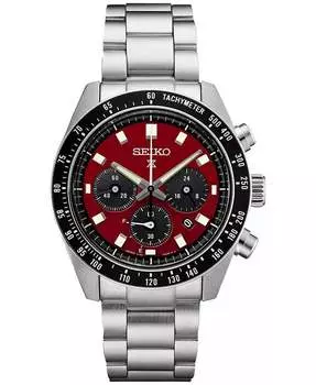 Мужские часы-хронограф Solar Prospex Speedtimer с браслетом из нержавеющей стали, 41 мм — U. Специальное издание Seiko, серебро