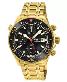 Мужские часы Hudson Yards, швейцарские автоматические часы с ионным покрытием, золотистый браслет из нержавеющей стали, 43 мм Gevril