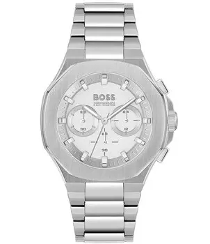 Мужские часы Hugo Boss с коническим хронографом и браслетом из нержавеющей стали, серебро