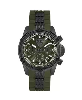 Мужские часы Hurricane Green на силиконовом ремешке, 44 мм Plein Sport