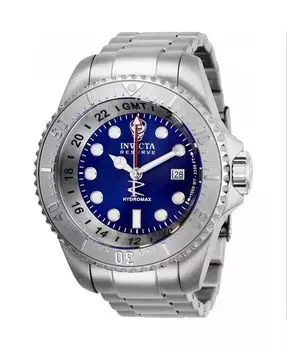 Мужские часы Hydromax Quartz 3 Hand с синим циферблатом 29727 Invicta, серебро