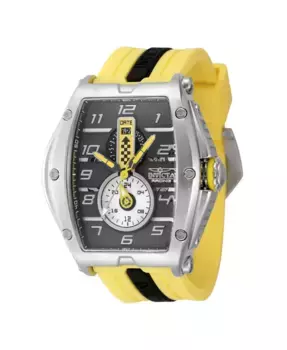 Мужские часы Invicta Racing Quartz 47383, многофункциональные, с черным, серебристым и желтым циферблатом, желтый