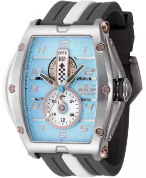 Мужские часы Invicta Racing Quartz, модель 47385, многофункциональные, с белым, серебристым, коричневым, розовым золотом и светло-голубым циферблатом, синий