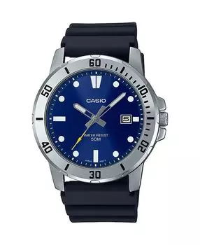 Мужские часы из черной смолы с тремя стрелками, 45 мм, MTPVD01-2EV Casio