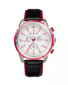 Мужские часы из стали и алюминия с хронографом Heat, красные, с кожаным ремешком Viceroy, мультиколор